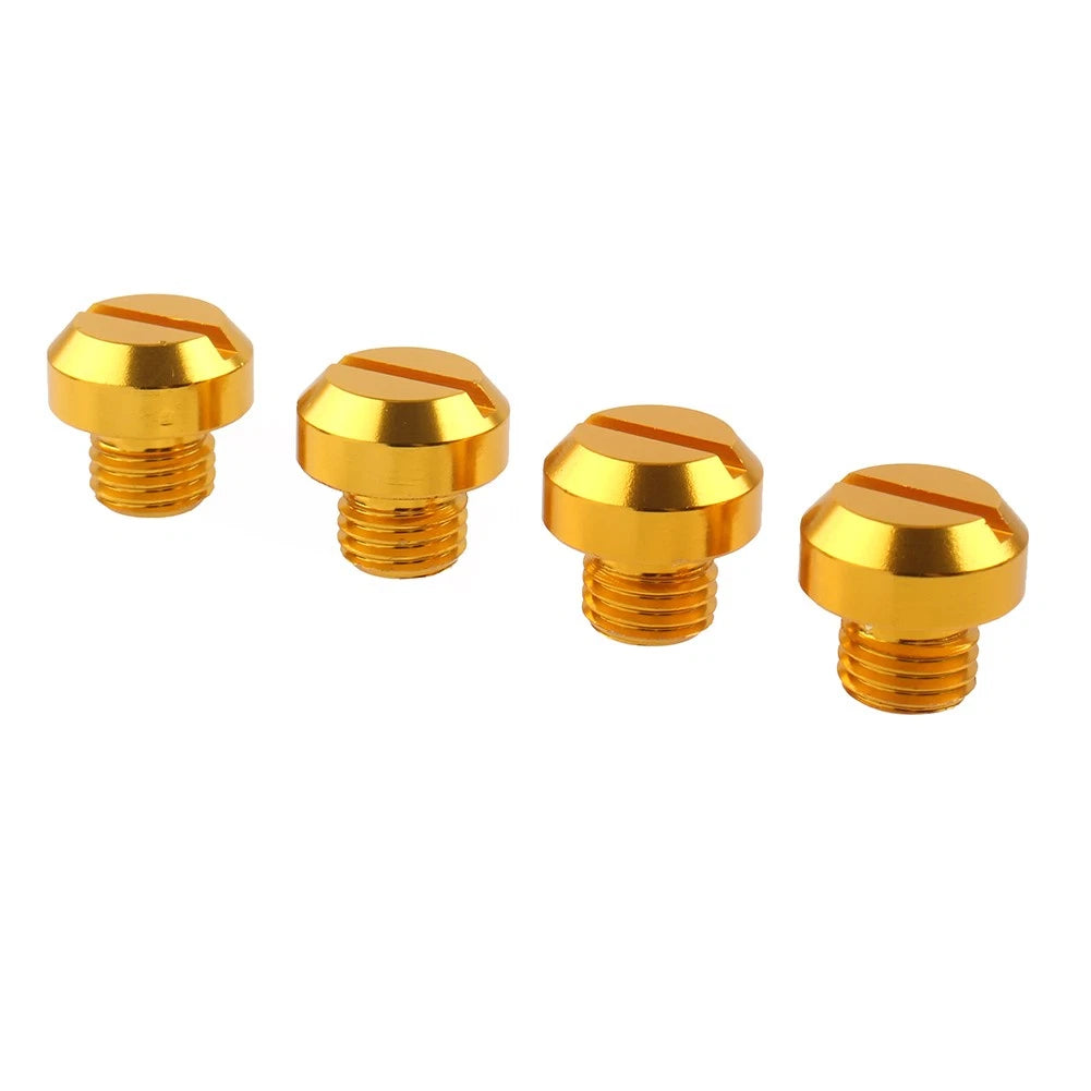 4 x Universal Motorcycle Mirror Hole Blanking Plugs for M10 Screws - Gold