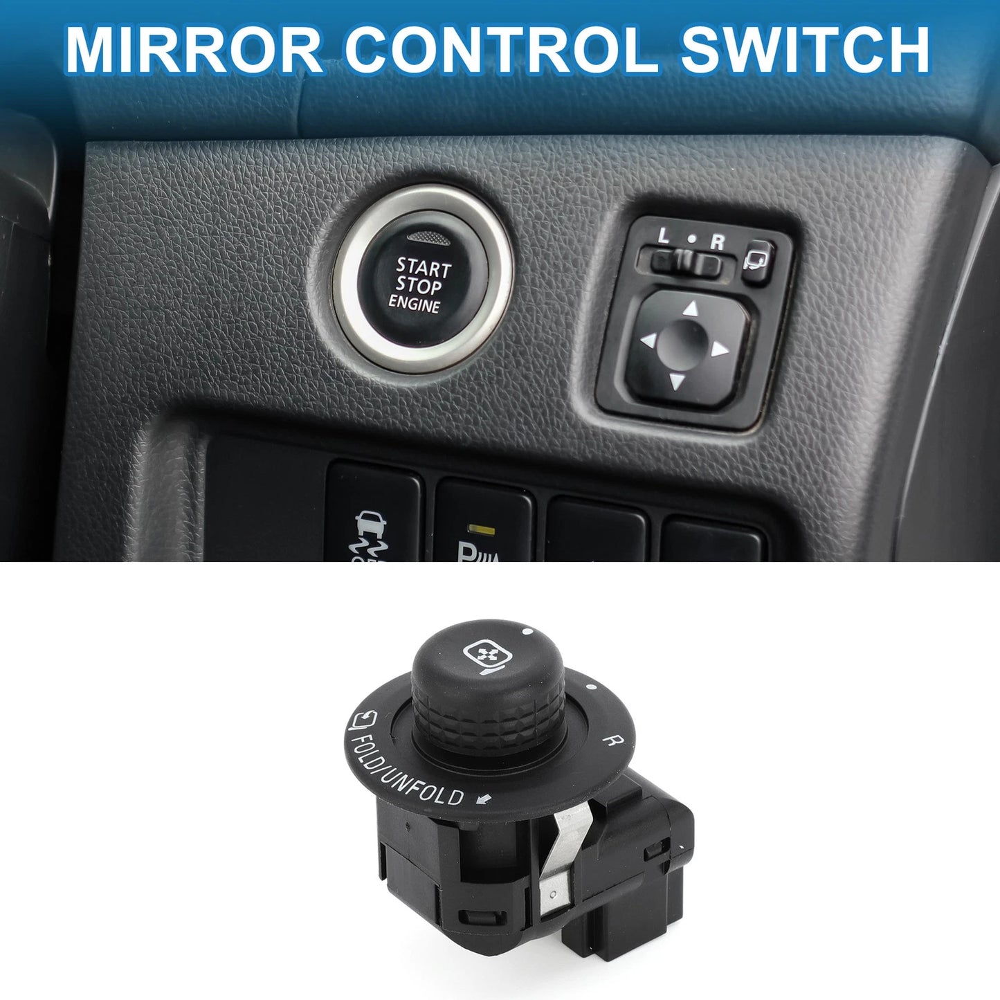 Car Mirror Switch for Ford Expedition, F-150, Plastic Black (2003-2006)