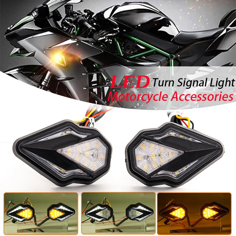 Yellow White LED Flush Mount Turn Signals for Motorcycle (12V)