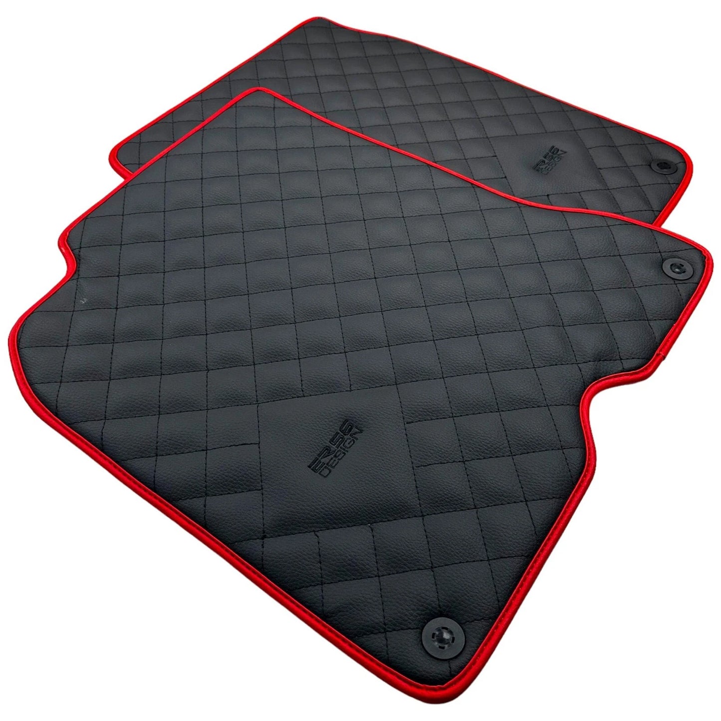 Leather Floor Mats for Ferrari California T (2015-2018) - AutoWin Brand Red Trim