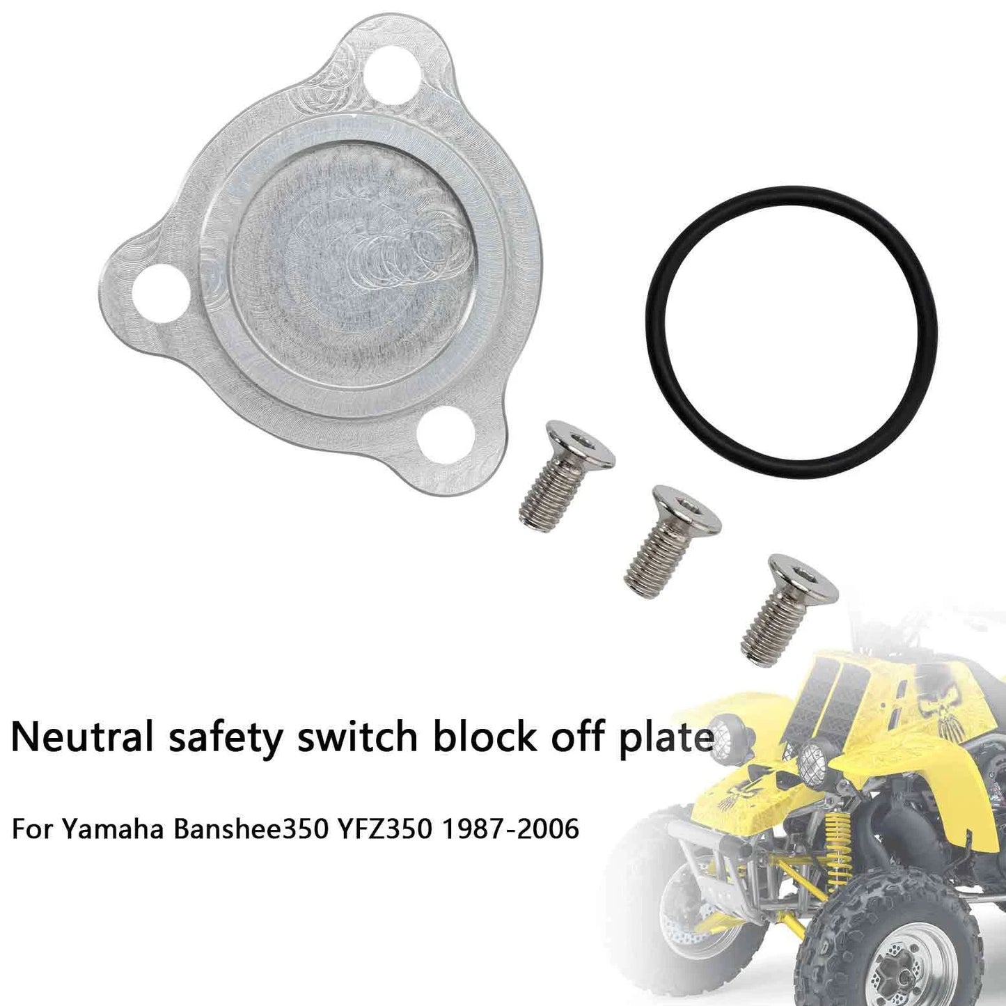 Neutral Safety Switch Block Off Plate for Yamaha Banshee 350 (87-06)
