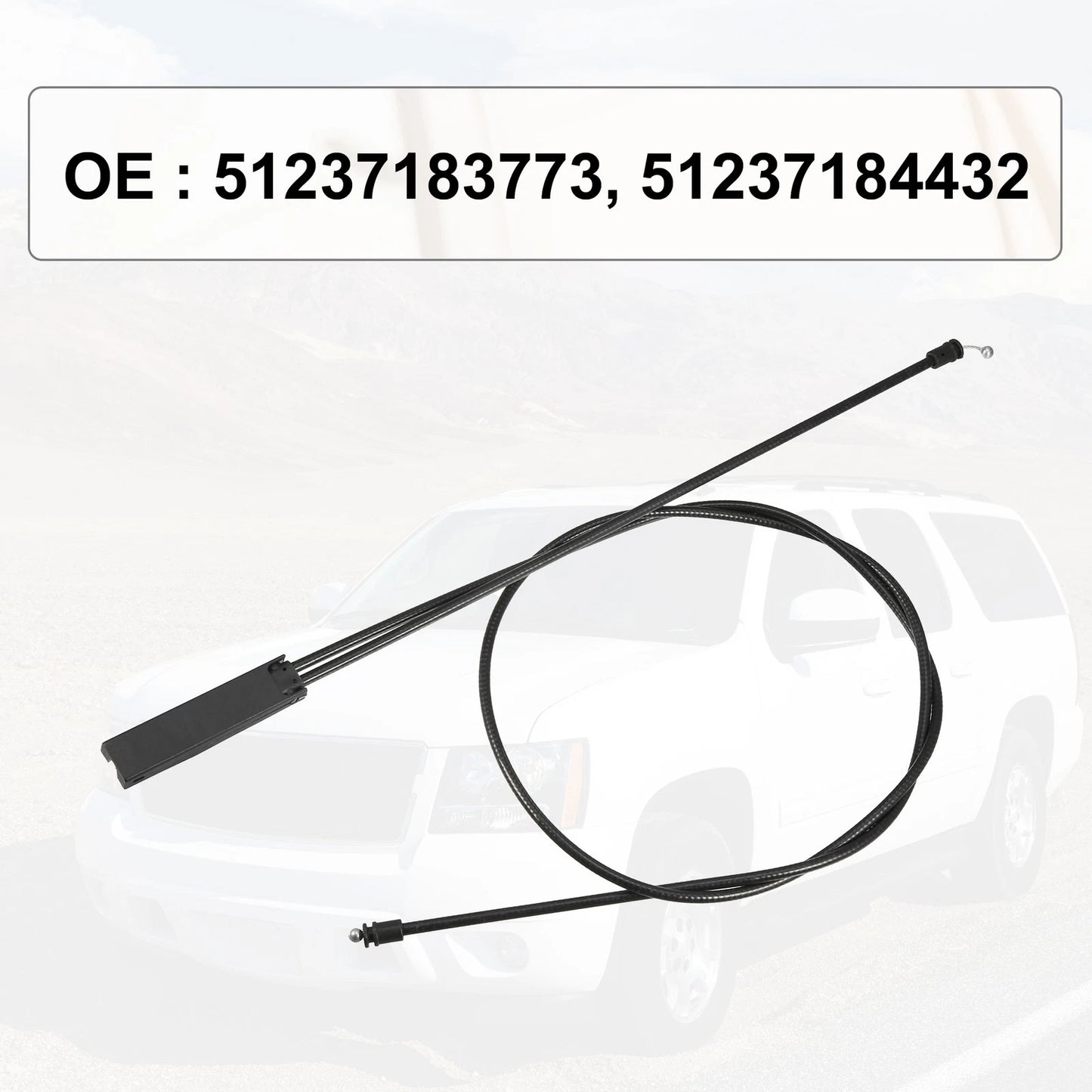 Front Hood Release Cable Door Handle Cable for BMW 328i Black