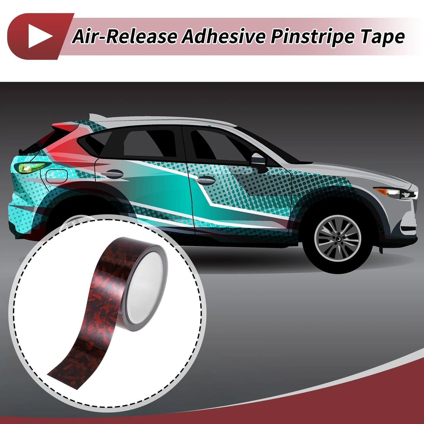 Pinstripe Tape 40mmx8.5m for Car, Motorcycle and Boat Red
