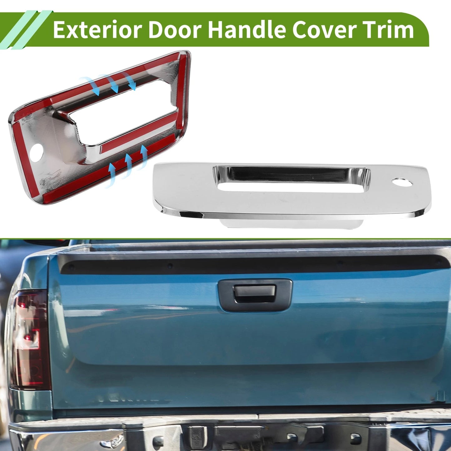 Exterior Door Handle Cover Trim Tailgate for Chevy Silverado 1500 (2007-2013)