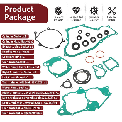 Engine Top & Bottom End Gasket & Oil Seal Kit for Honda CR80R (1986–1991)