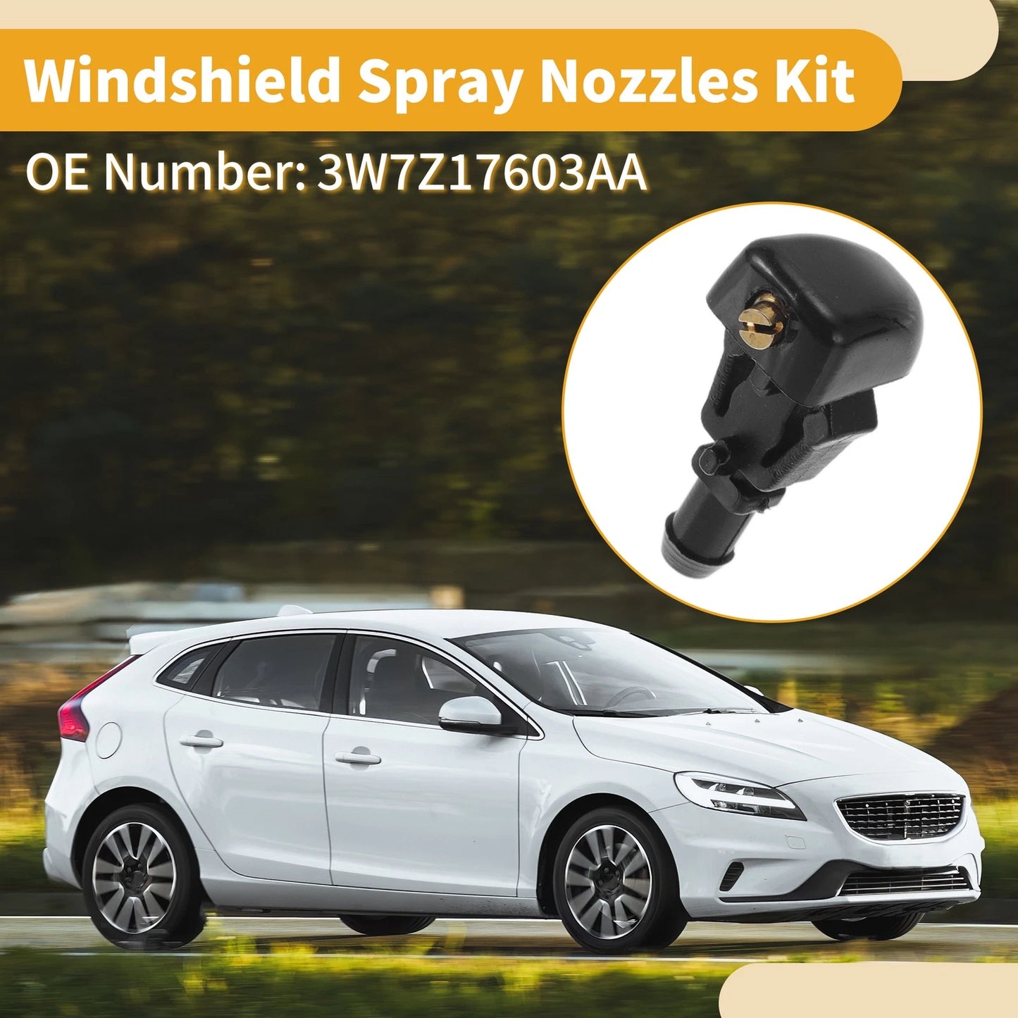 Windshield Washer Nozzle Kit for Ford F150 (2004-2023) - Includes Hose Connector