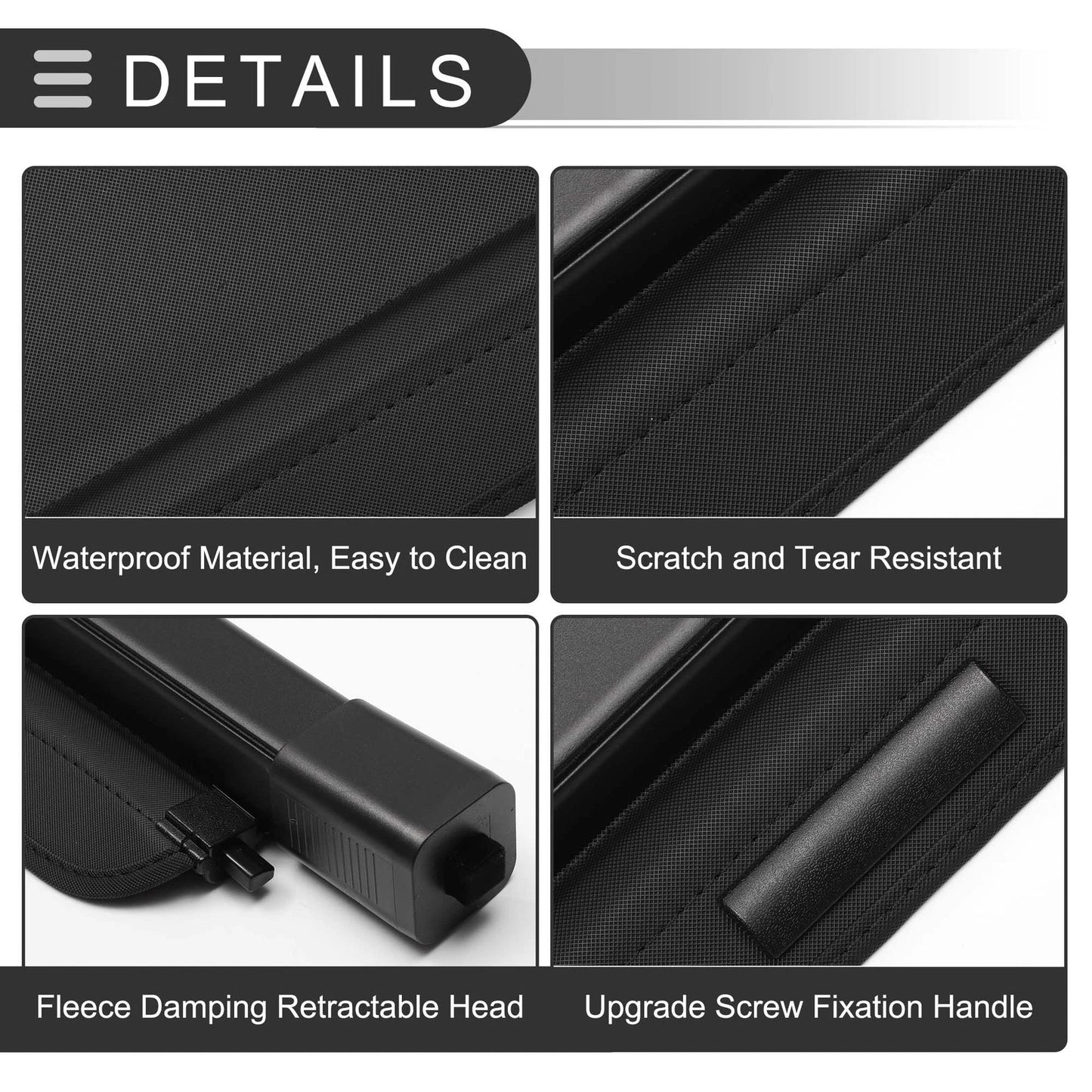 Retractable Cargo Cover for Ford Escape 3.0L 2008-2012 Gloss Black