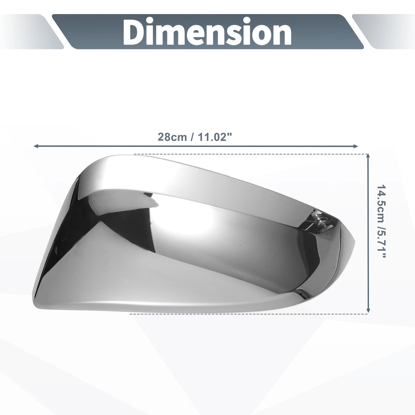 Pair Rearview Mirror Cover Cap Chrome Plated for Toyota Hilux (2015-2020)