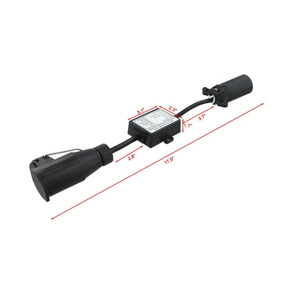 7Way Plug European 13Pin Round Trailer Light-Converter for US Vehicle
