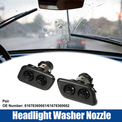 Front Left Right Headlight Washer Nozzles for BMW 525i (2001-2003)