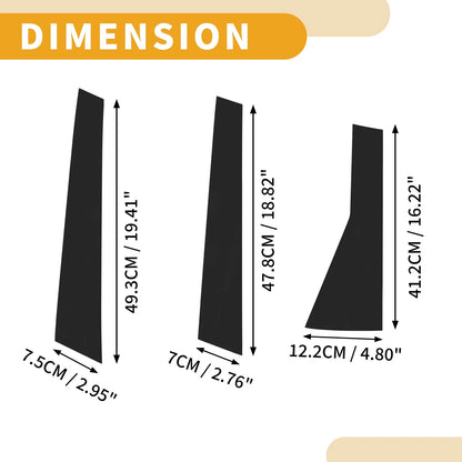 6 Pcs Door Pillar Window Trim for Subaru Forester (2019-2023) Black