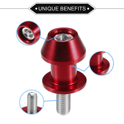 1 Pair Swingarm Spools 8mm CNC Sliders Stand Red for Motorbike
