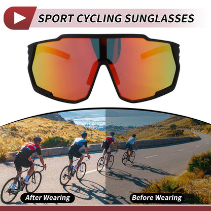 Goggles for Motorcycle Riding Red Black Tri-Acetyl Cellulos PC UV400