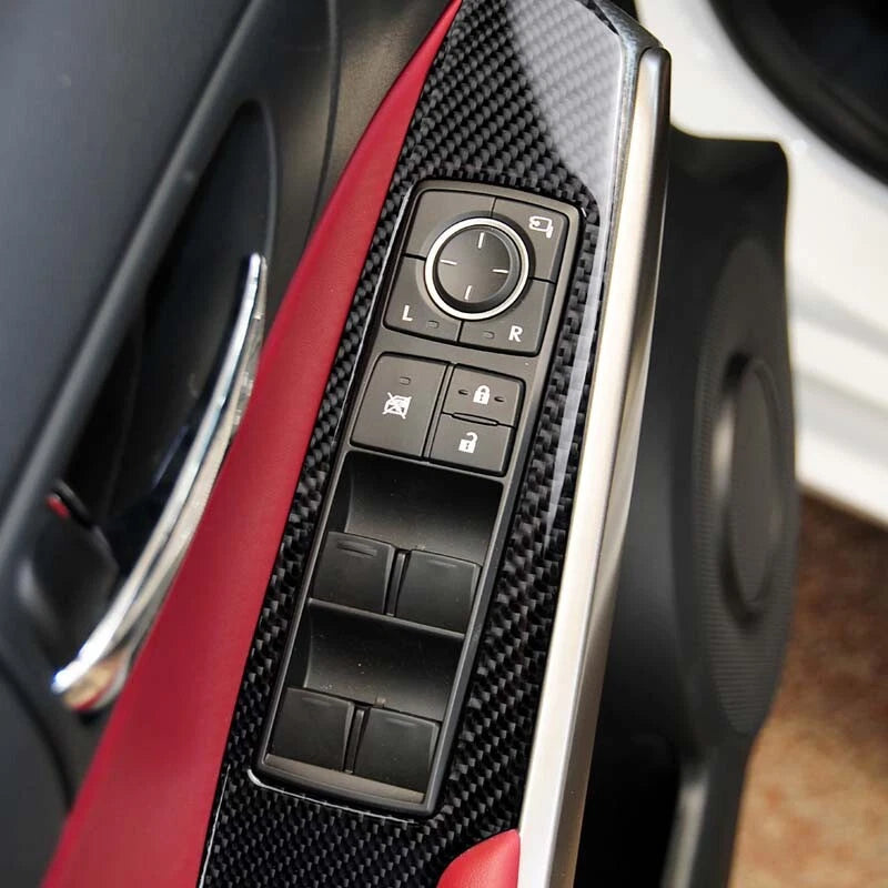 Carbon Fiber Accessories Window Switch Buttons Trim For Lexus IS250 IS300
