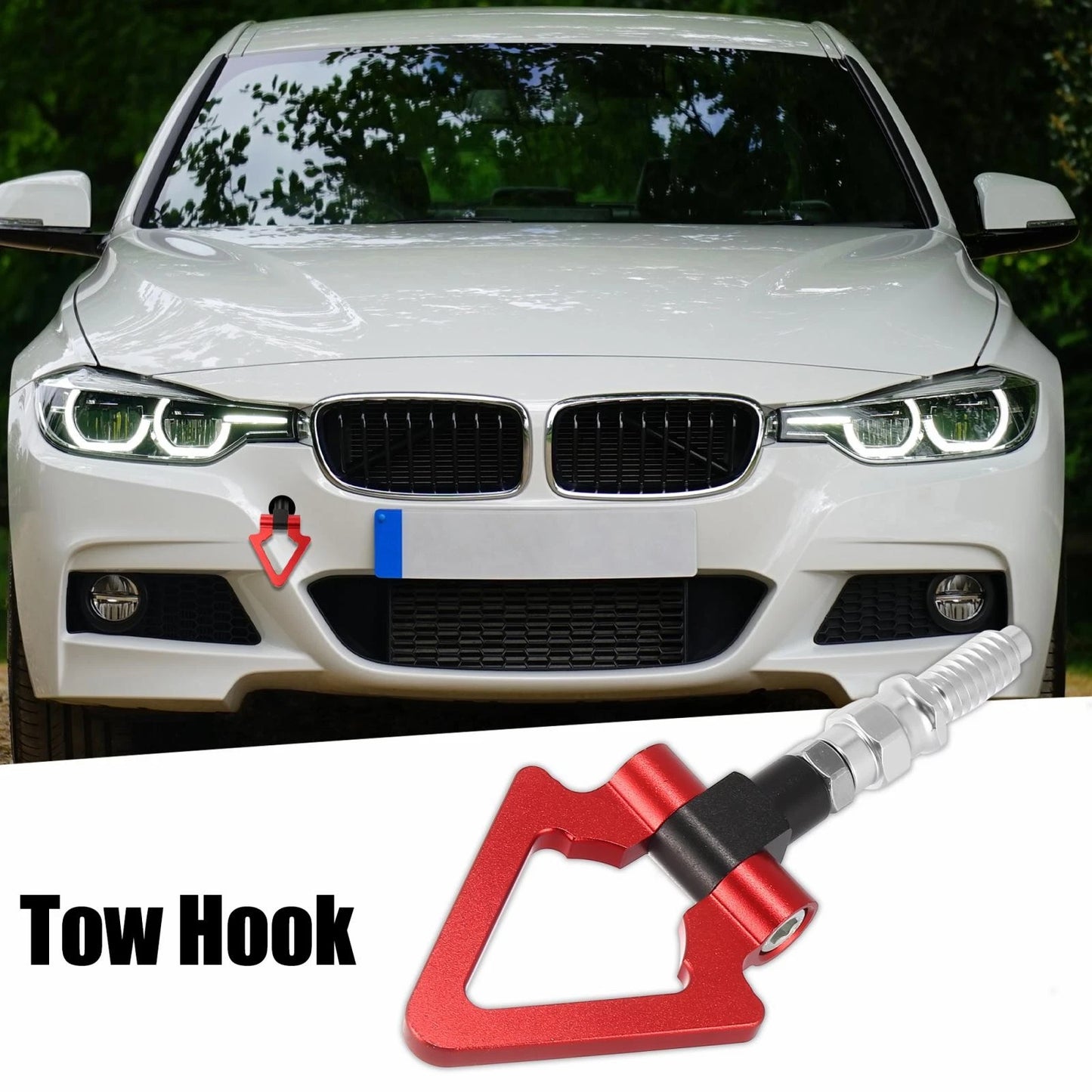 Racing Car Screw-On Tow Hook Triangle Ring for BMW 3 5 7 Series Z3 Z4 (1998-2023)