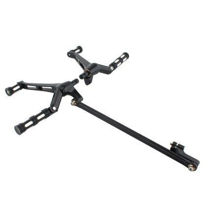Black Driver Footrest Pedal Bracket Set for Harley Night Rod VRSC Special (07-17)