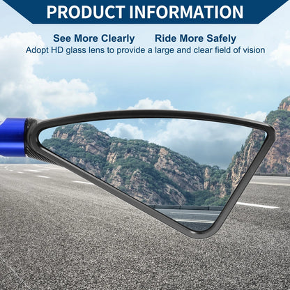 Rear View Mirrors / M8/M10 / Triangle Shape Black Blue Aluminum Alloy for M8/M10