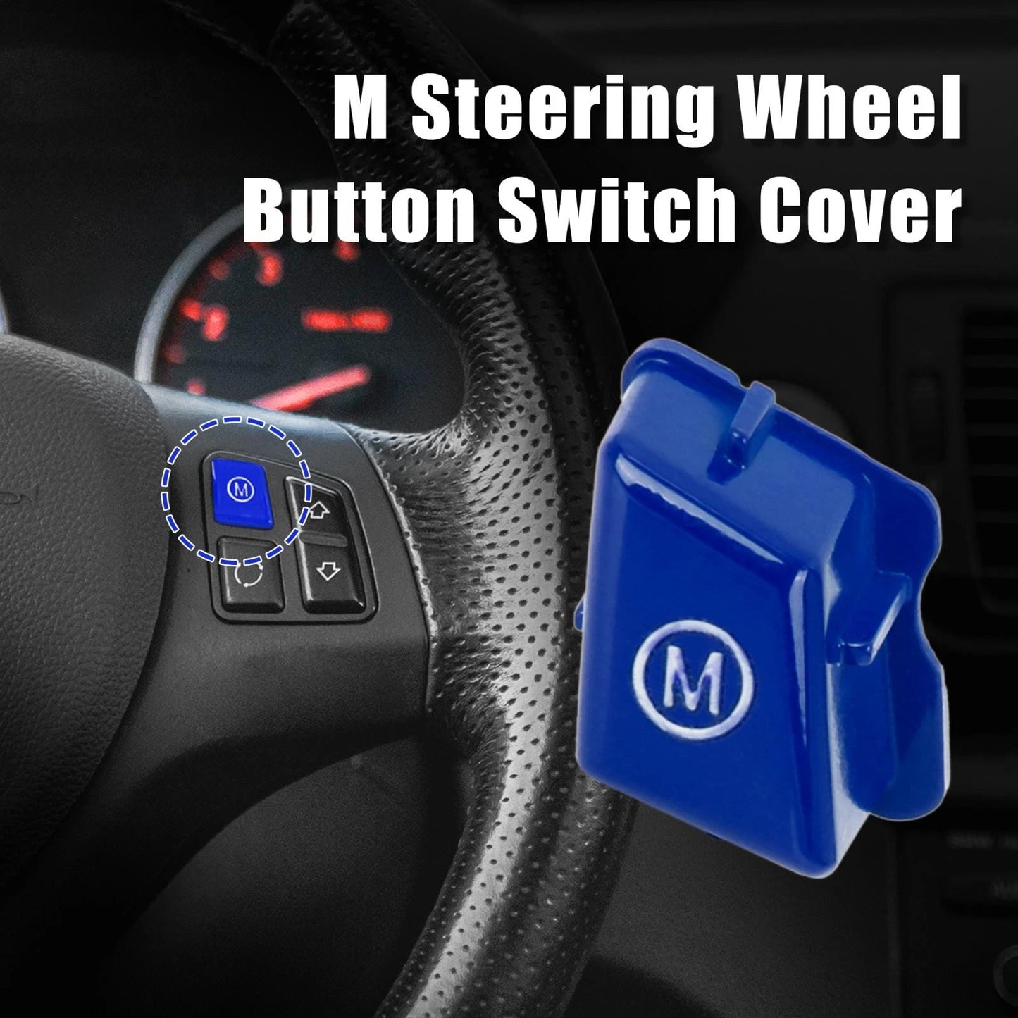 Steering Wheel M Mode Button Switch Cover Blue for BMW E90 E92 (2007-2013)