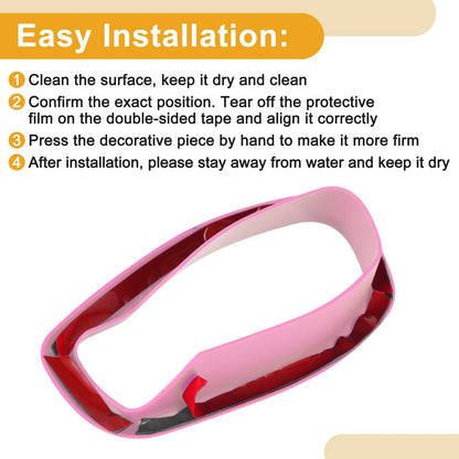 Interior Door Handle Bowl Cover Trim for Jeep Renegade (2015-2023) - 4 x Pink ABS