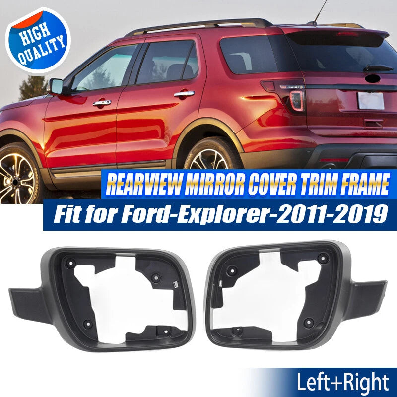 Black Side Mirror Housing Shell Trim for Ford Explorer (2011-2019) 2 x