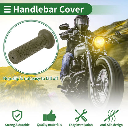 Handlebar Grips Cover 25mm TPU Green for Motorcycle