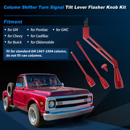 Column Shifter Turn Signal Tilt Lever Flasher Knob for Chevy GMC (1967-1994) Red