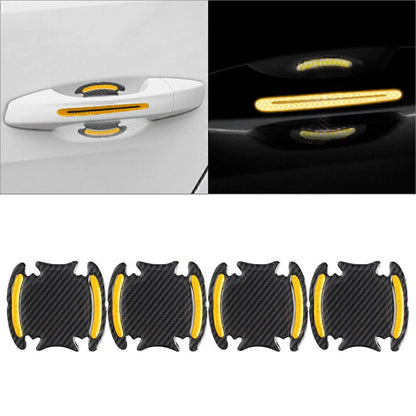 Carbon Fiber Gold Door Handle Reflective Sticker Scratch Cover for Car