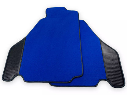 Blue Floor Mats for Ferrari F430 (2004-2009) | AutoWin Brand, Carbon Fiber Leather