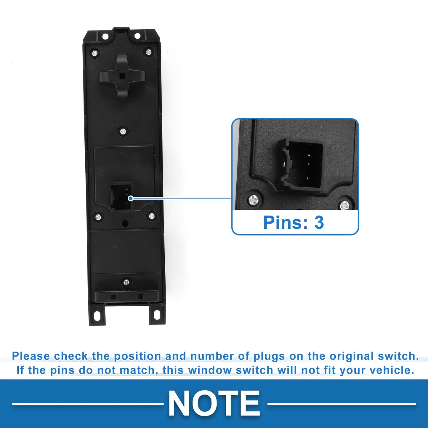 Front Power Window Switch for Ford Escape, Focus, Transit Connect (2013-2020)