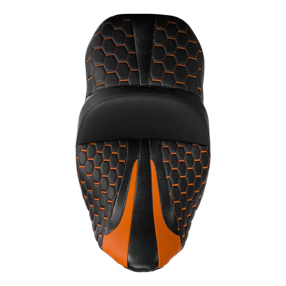 Orange Black Gel Seat for Harley Touring Electra Glide (2009-2023)