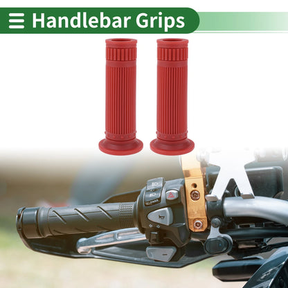 7/8" 22mm Hand Grips Cover TPU Dark Red for Motorcycle
