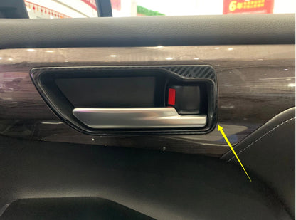 Inner Door Handle Cover Frame Carbon Fiber for Toyota Highlander (2020-2023)