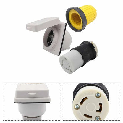 30 Amp 125V Weatherproof Power Inlet Connector Kit for RV/Boat Use