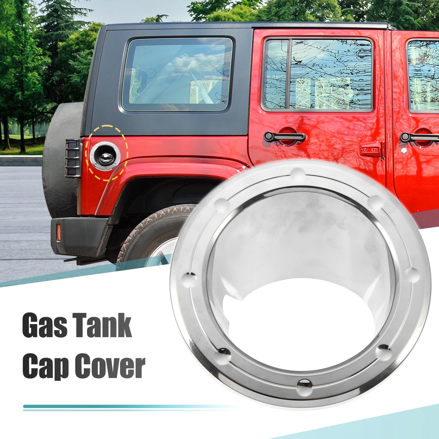 Fuel Tank Cover for Jeep Wrangler 2007-2017 - Silver Tone