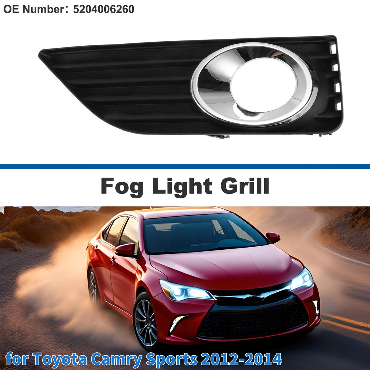Front Left Fog Light Grill for Toyota Camry Sports (2012–2014)