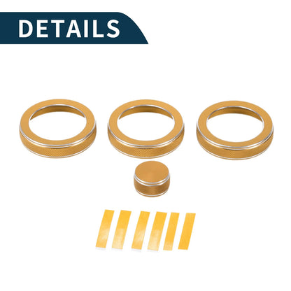 Media Knob Covers 4 x Gold Tone for Land Rover Range Rover Evoque (2012-2018)