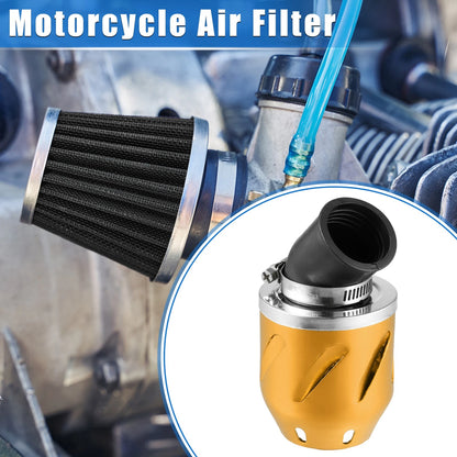 Air Filter / 35mm ID 140x70mm Aluminum Alloy Gold Tone for Universal ATV