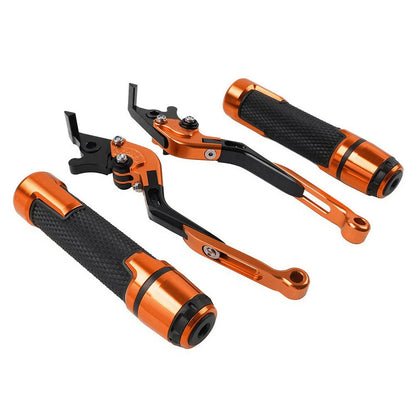 Orange Extendable Brake Clutch Levers Grips Set for Kawasaki ZZR1400 (2006-2019)