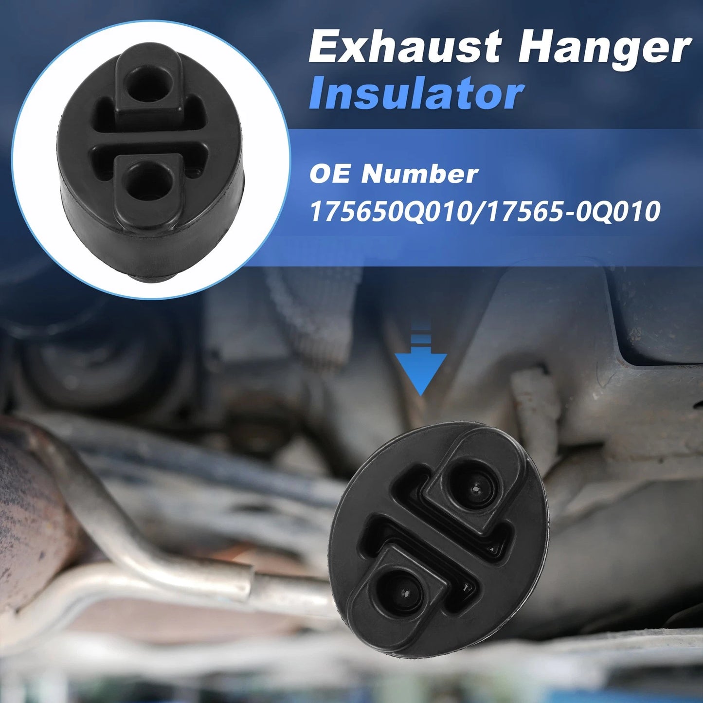 3 x Exhaust Pipe Rubber Bracket Hanger for Toyota Aygo (2005-2014)