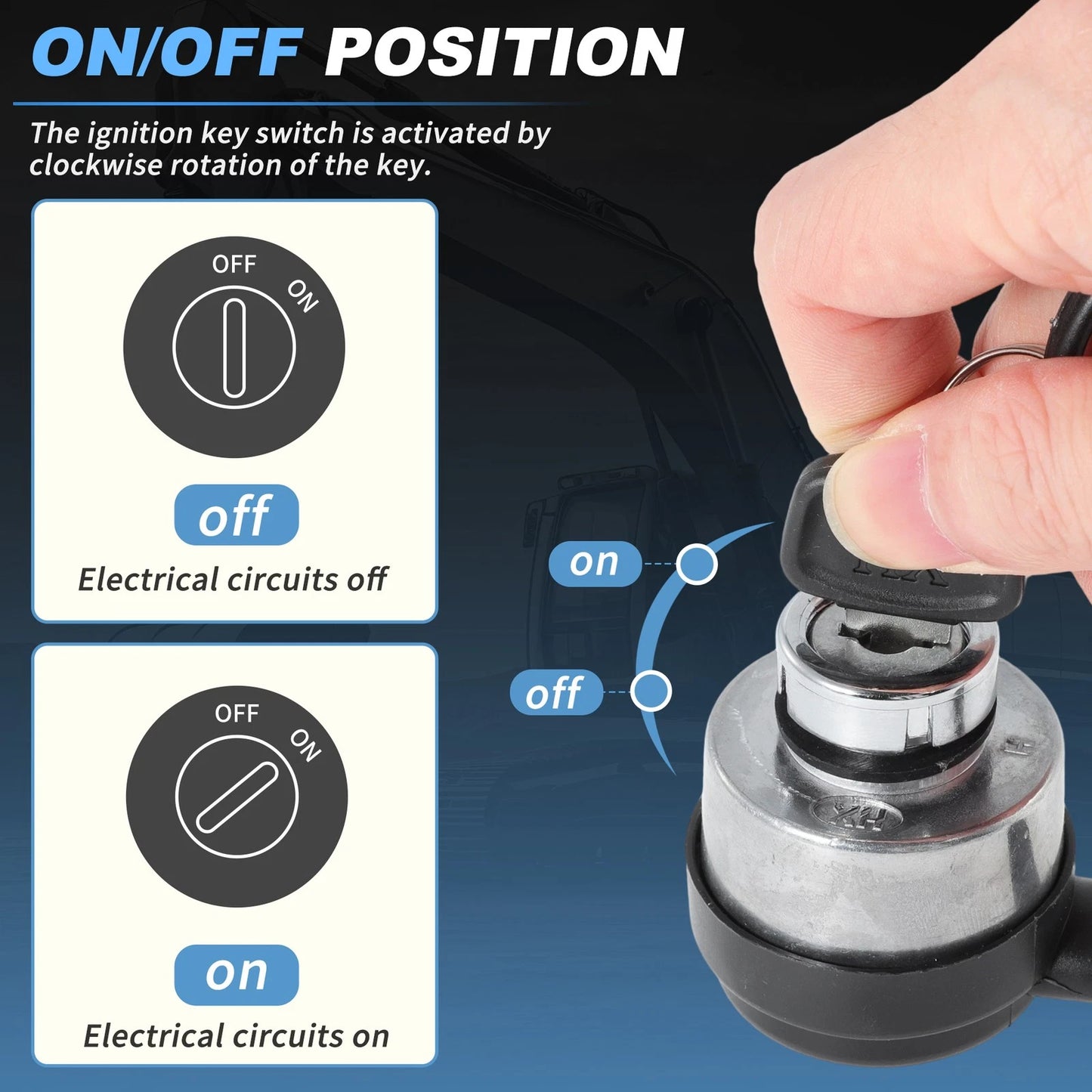 4 PIN Ignition Switch Key Set for AGT-H15R DHKG-H15 Mini Excavator
