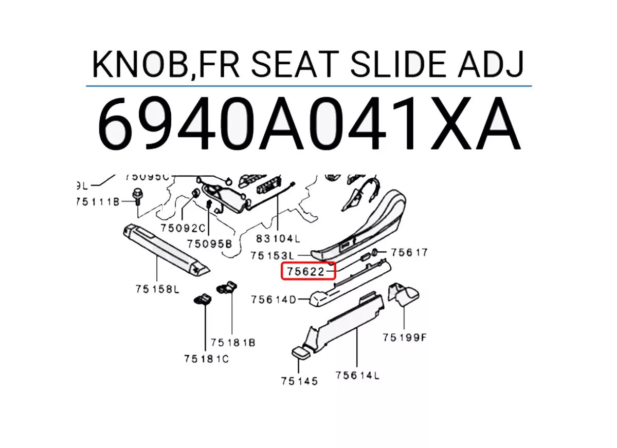 Front Seat Slide Adjuster Knob for L200 Triton (2005-2014)
