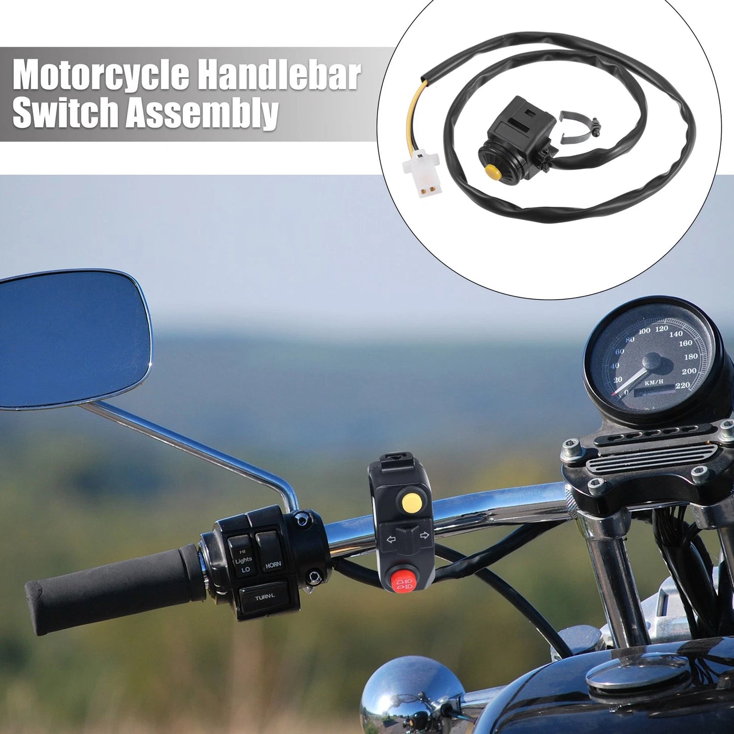 7/8" Handlebar Switch Button Assembly 2 x for Motorcycle