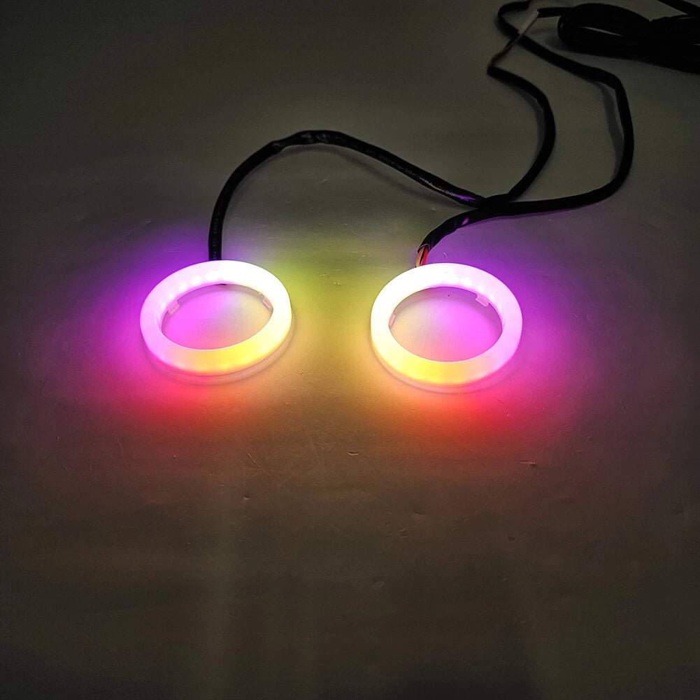 RGB Phone Control Angel Eye Halo Rings Headlight DRL for Car