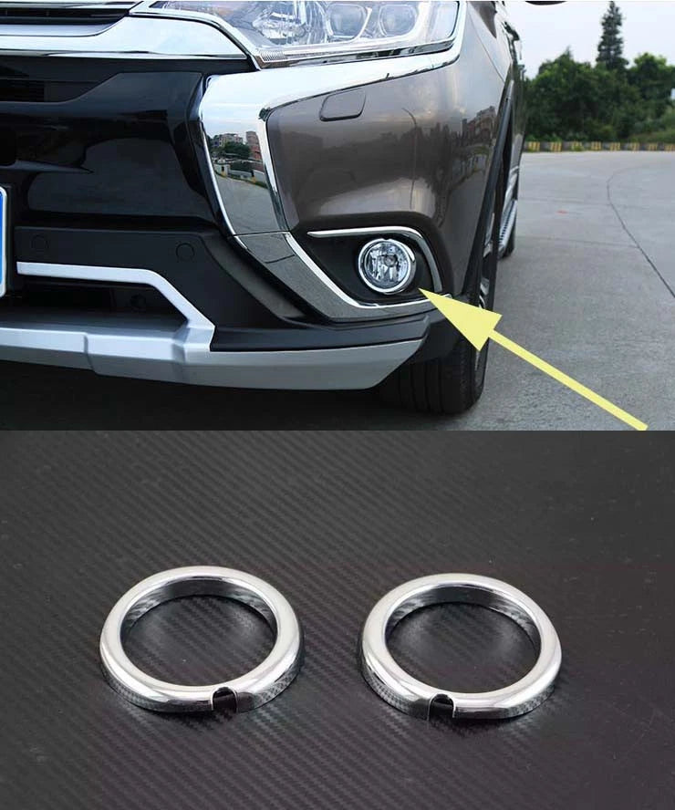 Chrome Front Fog Light Cover Trim for Mitsubishi Outlander (2016-2020)