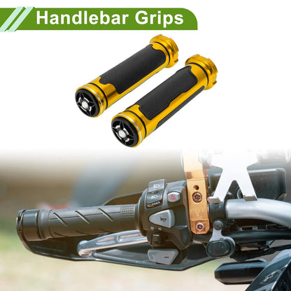 7/8" 22mm Hand Grips Rubber Gold Tone for Motorcycle