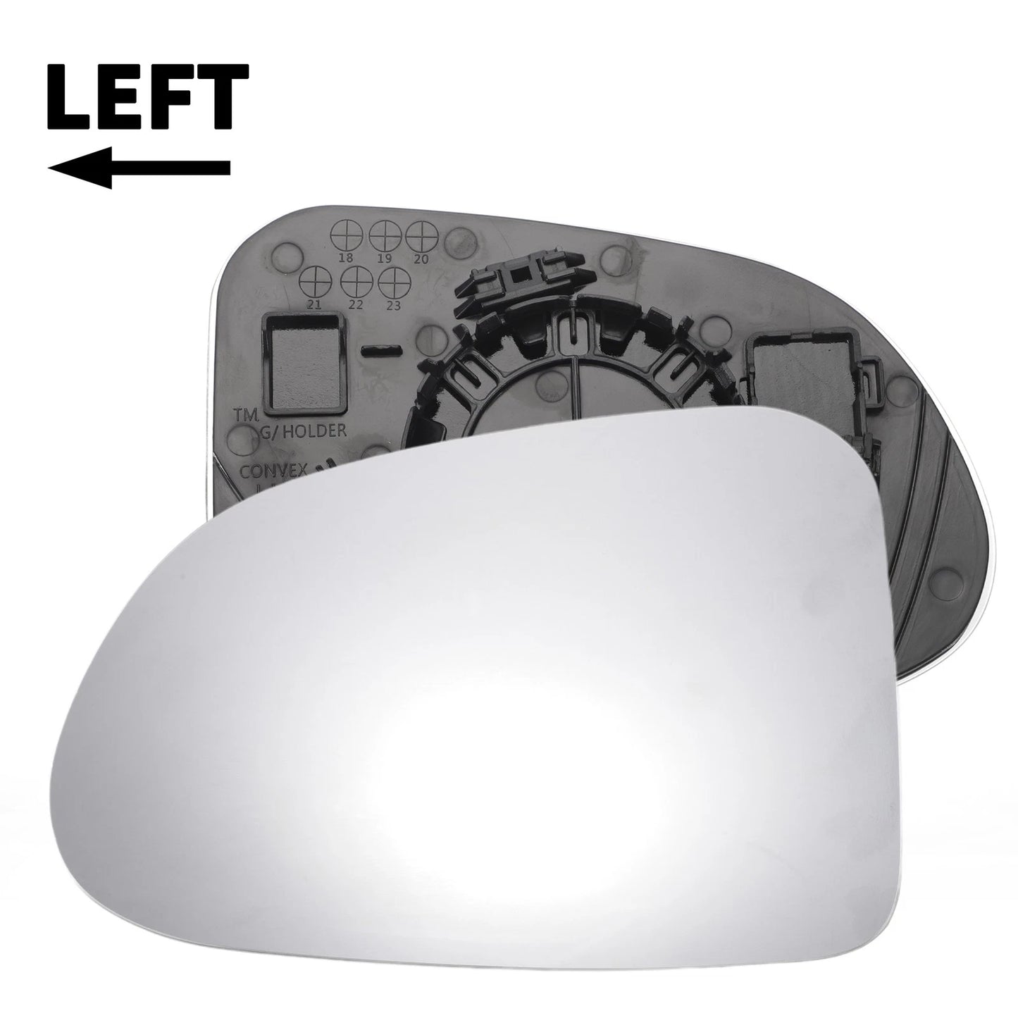 Left Driver Side White Mirror Glass with Back for Hyundai