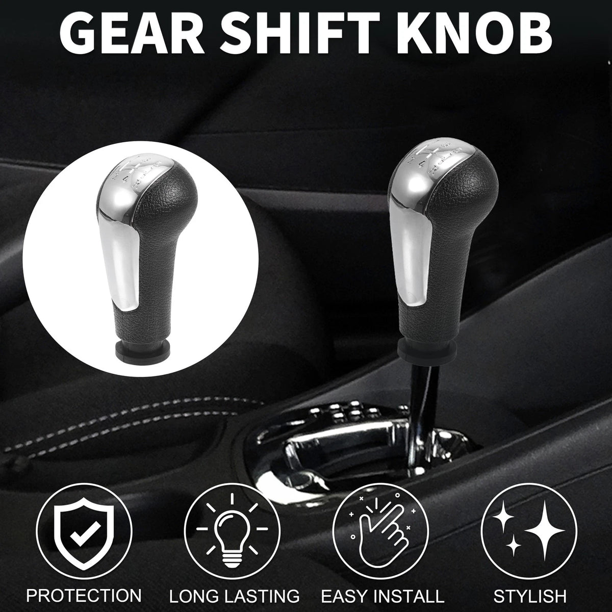 5 Speed Manual Gear Shifter Knob for Chevrolet Spark Plastic Chrome (2011 - 2016)