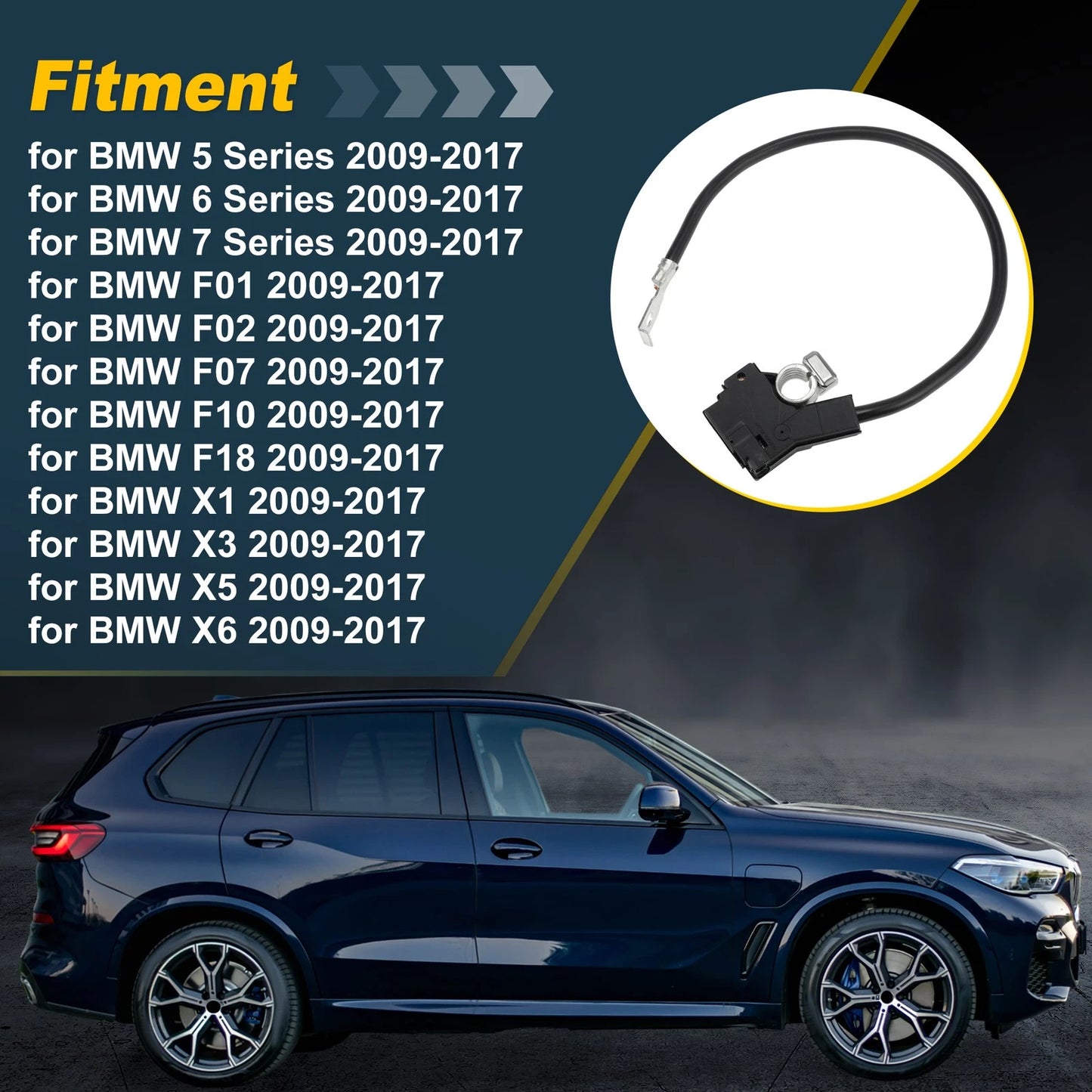 Battery Negative Cable for BMW X1 X3 X5 X6 F18 F01 F02 F07 F10 (2010-2023)