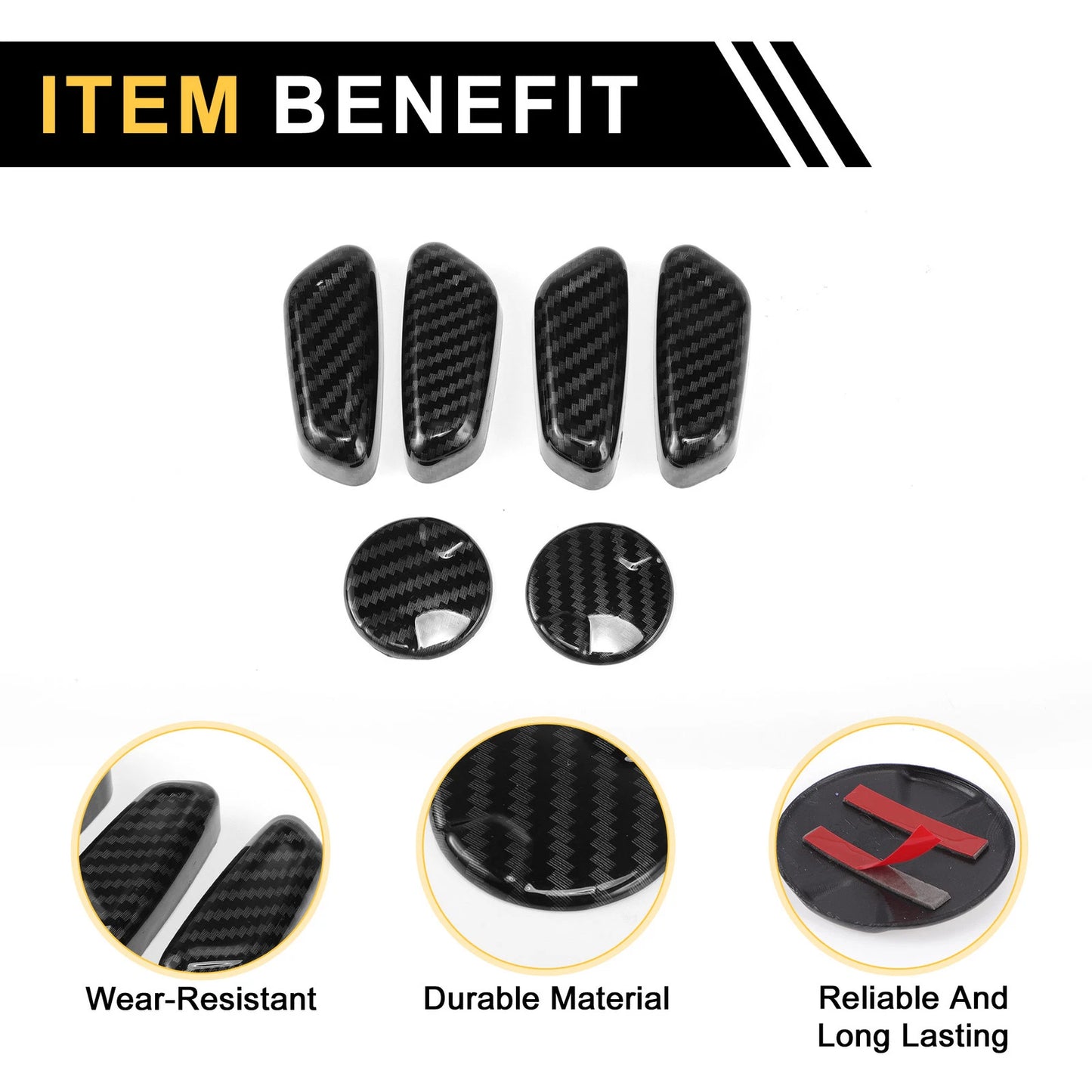 Carbon Fiber Pattern Seat Adjustment Knob Cover for Ford F-150 (2015-2024)