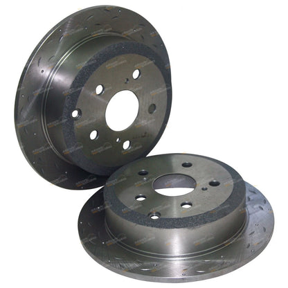 Rear Drilled + Slotted Disc Brake Rotors for Toyota Aurion GSV40 (2006–2012)